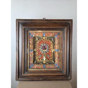 Reliquary Frame With Agnus Dei And Relics Of Saint Mansuet – Italy, 18th Century