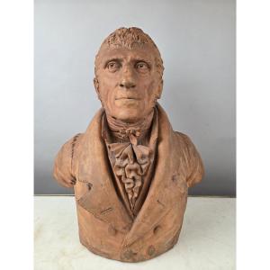Terracotta Bust From The Empire Period, Unsigned, Circa 1800