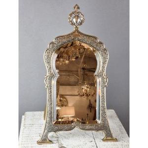 Susse Frères Paris, Finely Chiseled Copper Mirror