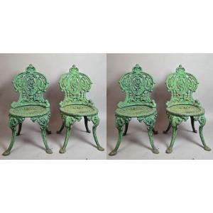 Set Of 4 Cast Iron Garden Chairs