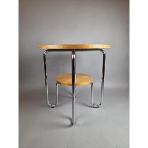"manubelge" In Gembloux, Chrome Middle Table, Circa 1940