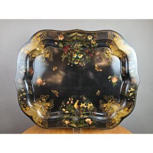 Napoleon III Period Tray In Painted Sheet Metal