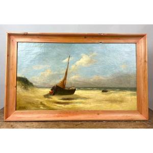 Oil On Canvas "marine", Louis Artan De Saint-martin (1837-1890)