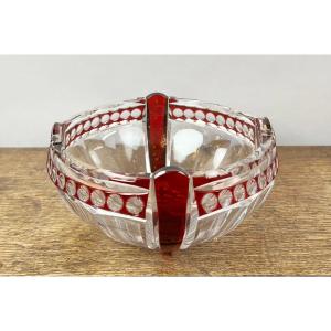 Val Saint-lambert Crystal Bowl, Art Deco, Attributed To Simon