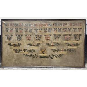 Heraldic Painting, Oil On Canvas, 18th Century