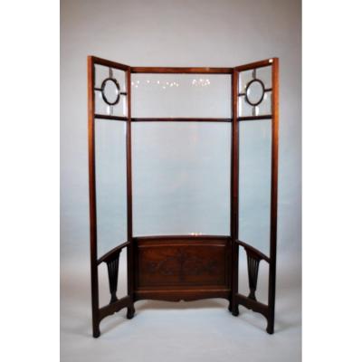 Art Nouveau Screen In Mahogany
