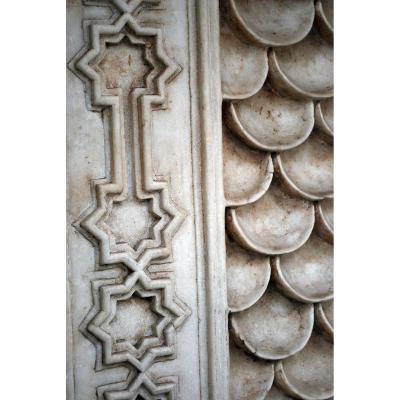 Indo-muslim Marble Plate (fountain Element)