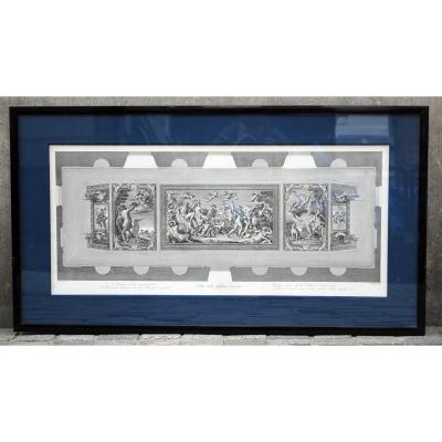 Engraving Of Frescoes In The Farnese Gallery