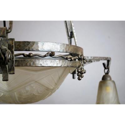 Art Deco Chandelier, Belgian Work Around 1920