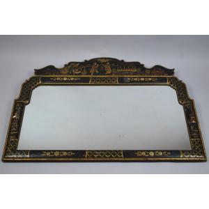 Lacquered Mirror With Chinese Decorations