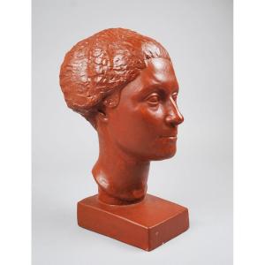 Plaster Bust By Claudius Linossier, 1927