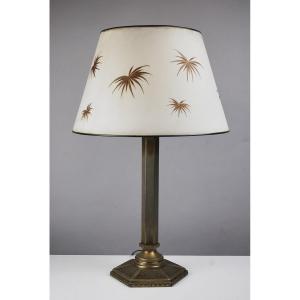 Albert Van Huffel, Bronze And Brass Auxiliary Lamp