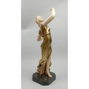 Alabaster And Gilt Bronze Sculpture, Trefoloni