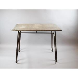 Florist Table, Tubular Iron And Zinc Tray, Circa 1950