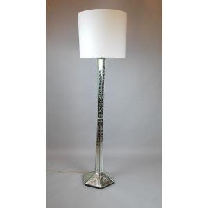 Floor Lamp Decorated With Mirrors From Venice, Italy Circa 1960