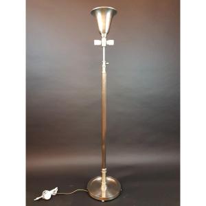 Floor Lamp In Chromed Metal, Circa 1940