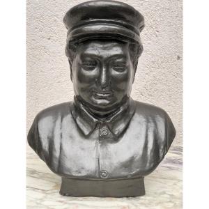 Bust Of Mao Zedong In Terracotta Circa 1930/40