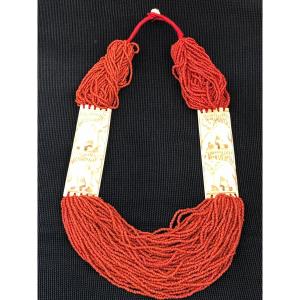 Red Coral Necklace With Elephants Circa 1930/40 