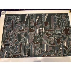 Antonio Segui 1934-2022 "lively City" Lithograph Artist's Proof Signed Lower Right