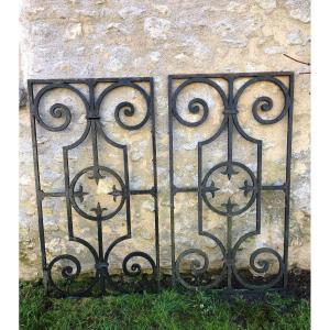 Pair Of Wrought Iron Grilles 
