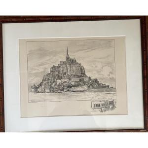 Lithograph Of Mont Saint-michel