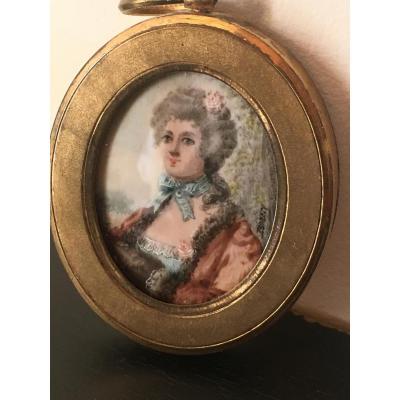 Portrait De Mme De Murphy Signé Donnery , Miniature Sur Ivoire