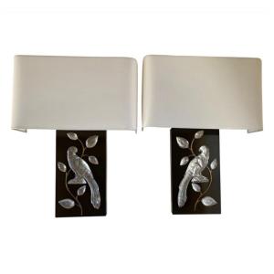 Pair Of Sconces With Parrots From Maison Baguès