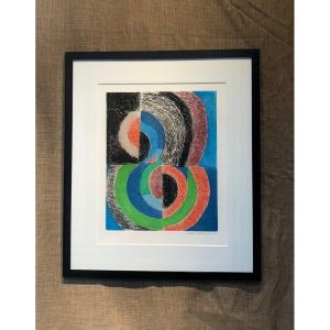 Sonia Delaunay With Mys, 1970 Etching
