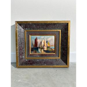Camille Fauré - Sailboats In A Harbor - 20th C