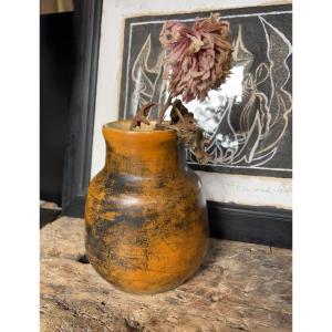 Jacques Blin - Orange And Black Vase