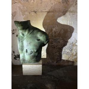 Igor Mitoraj Bronze With Green Patina Asclepios