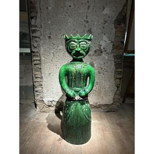 Roland Zobel - Large Ceramic Sculpture Of A King