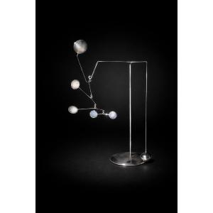 François Colette - Mobile Stabile In Chromed Steel Circa 1965