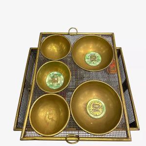 Antique Brass Countertop Trinket Box, Mid-20th Century