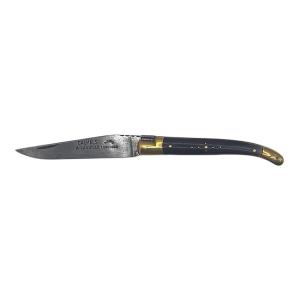 Antique Laguiole Knife By Maison Calmels, Hors Concours, Horn And Brass,first Half Of The 20th 