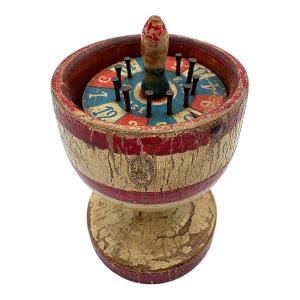 Countertop Game, Small Roulette, Folk Art, Circa 1900