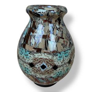 Vallauris Vase In Mosaic Of Mixed Clays - Signed Jean Gerbino (1876-1966) - France