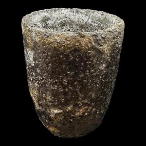 Foundry Crucible In "volcanic Ochre" Hues, 14cm High