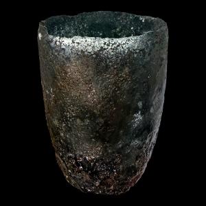 Foundry Crucible In "raw Melt" Colors - Height 13.5 Cm