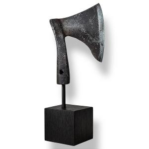 19th Century Carpenter's Adze In Forged Steel - Heritage Of Medieval War Axes