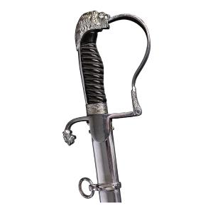 Ceremonial Lion Head Saber – Blade Engraved "justice Peace Work" Circa 1960