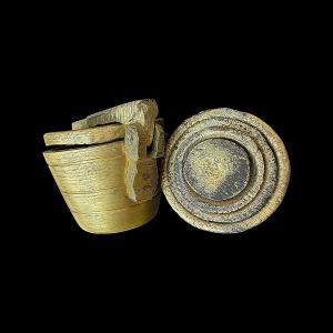 Complete Brass Stack Of Nested Weights – 19th Century Metrology