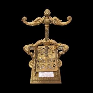 Bronze Business Card Press - 19th Century - Napoleon III Period - France - Circa 1870