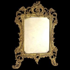Gilt Bronze Rococo Louis XV Style Tabletop Photo Frame - 19th Century - Circa 1890