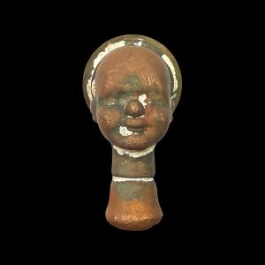 Bronze Doll Head Mold By The "bella" Brand, Bearing The Number 12 - Curiosity Item 