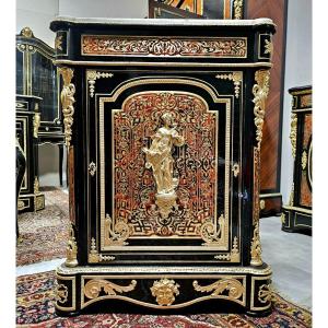 Support Cabinet In Boulle Tortoiseshell Marquetry And Brass Napoleon III Period Napoleon 3