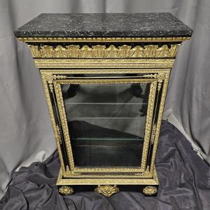 Boulle-shaped Display Case At Waist Height, Richly Decorated With Bronzes, Napoleon III Period (napoleon 3)