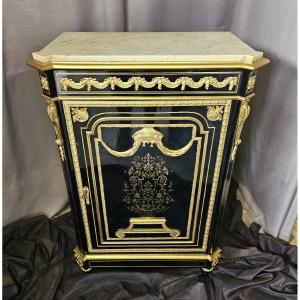 One-door Boulle Marquetry Sideboard With Picard Bronze Mounts, Napoleon III Period (napoleon III)