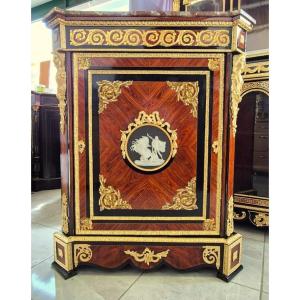 Piece Of Boulle Furniture With Medallion In Porcelain From Limoges Napoleon III Period Napoleon 3