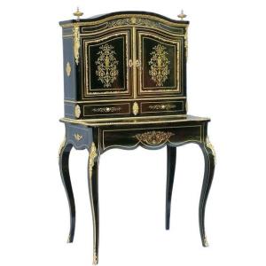 Bonheur Du Jour Desk Boulle Marquetry Bronze Napoleon Napoleon III